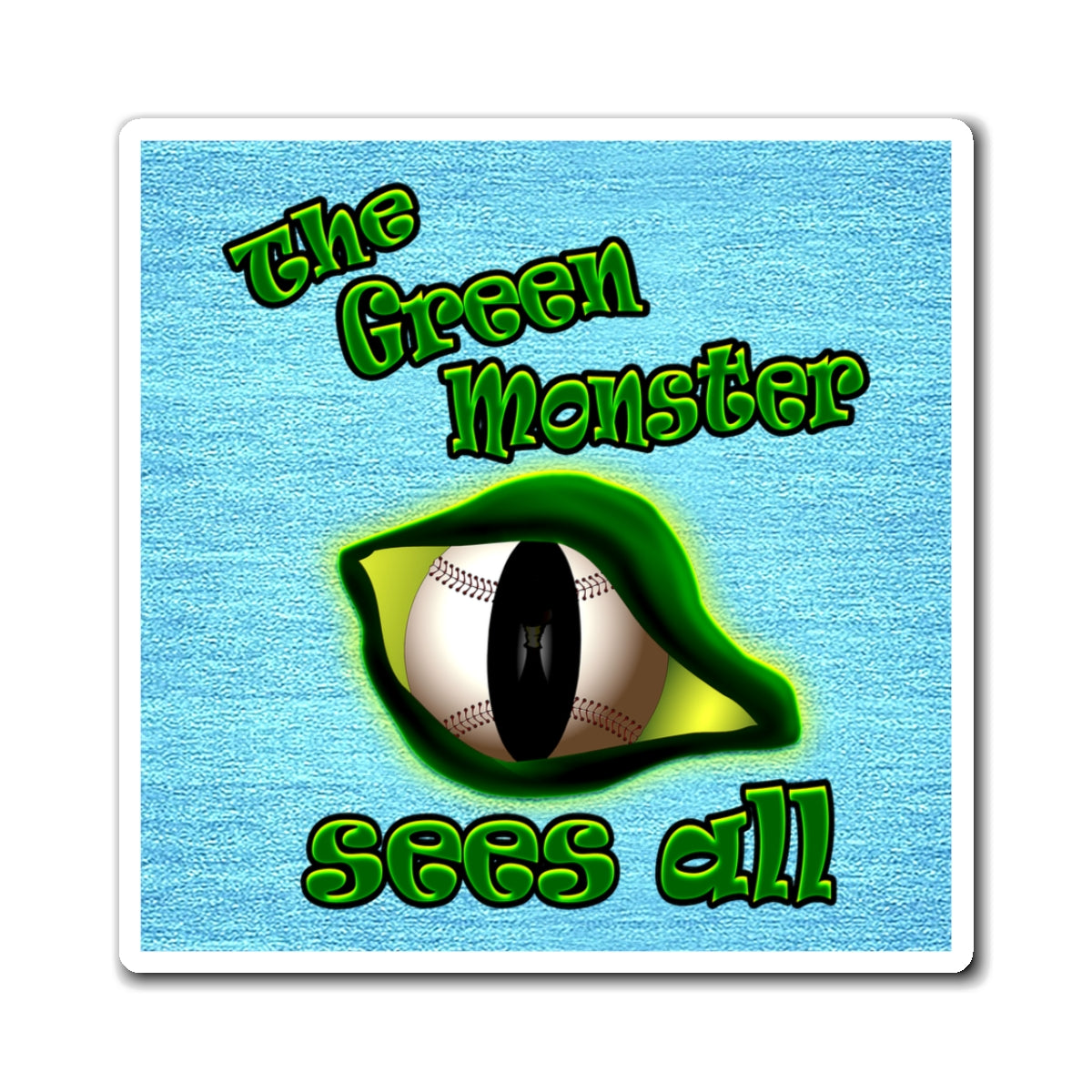 green monster - Magnets - (faded blue)