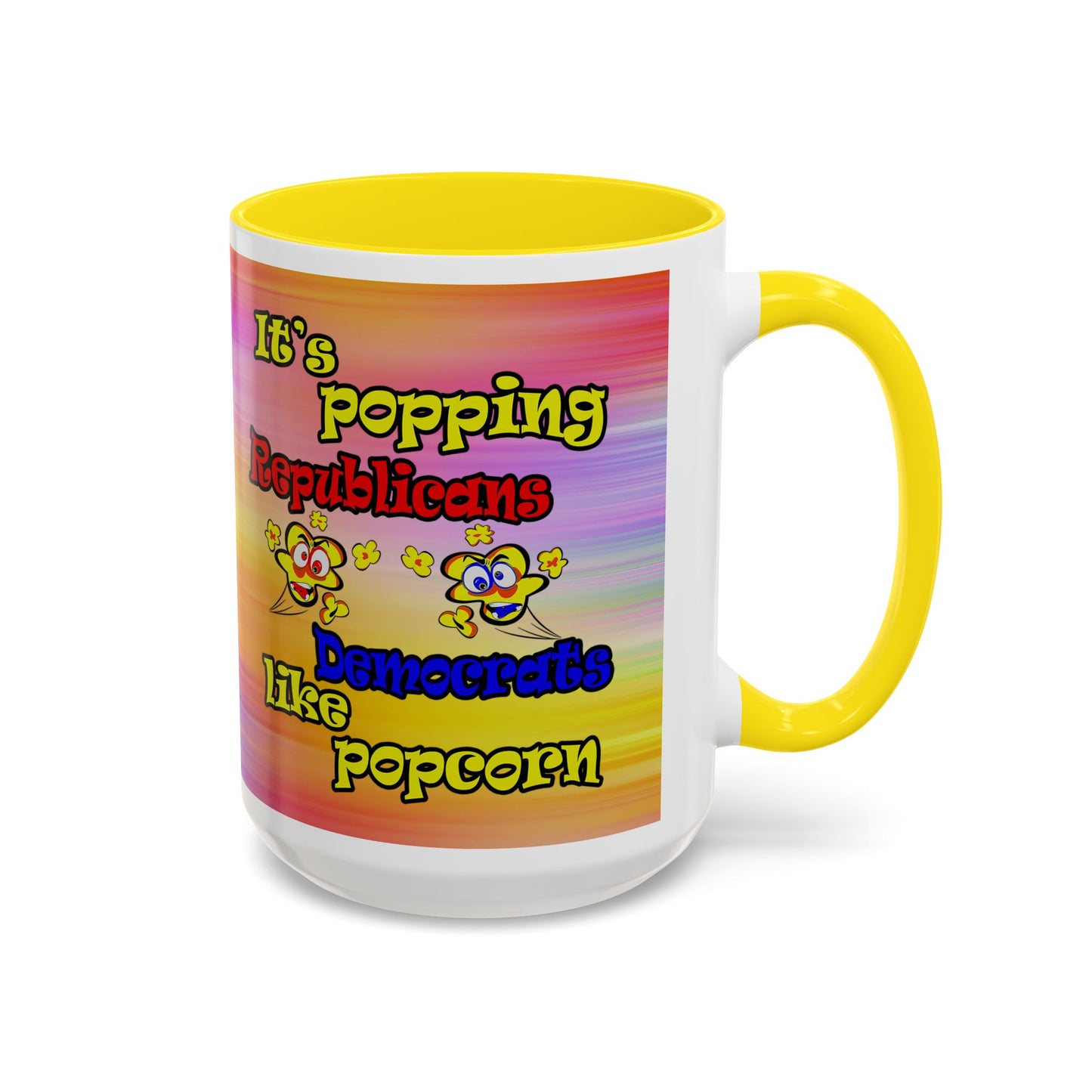 popping like popcorn - Accent Mug (color blur)