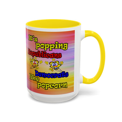popping like popcorn - Accent Mug (color blur)