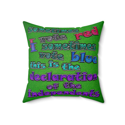 declaration of the independents - Faux Suede Square Pillow - (green turf)