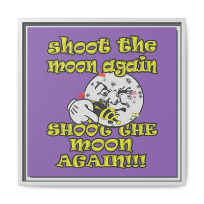 shoot the moon again - framed canvas art (light purple)