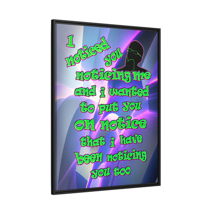noticed you noticing - framed canvas art (grey-pink wave)