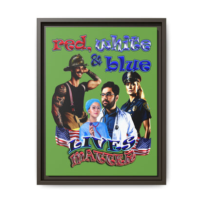 rw&b lives matter - framed canvas art (green)