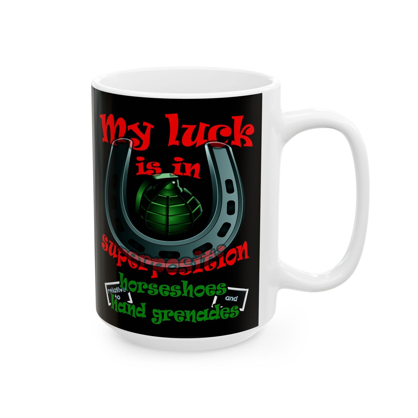 my luck - White Mug (black)