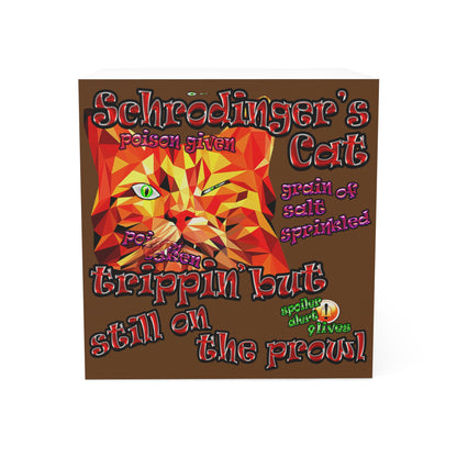 schrodinger's cat - note cube (brown)