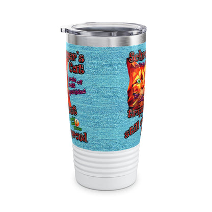 schrodinger's cat - Ringneck Tumbler, 20oz (faded blue)