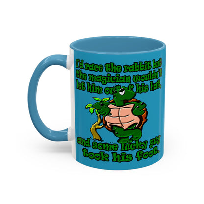 turtle race - Accent Mug (turquoise)