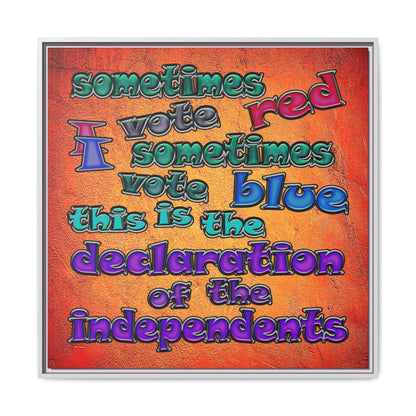 declaration of the independents - framed canvas art (burnt orange)