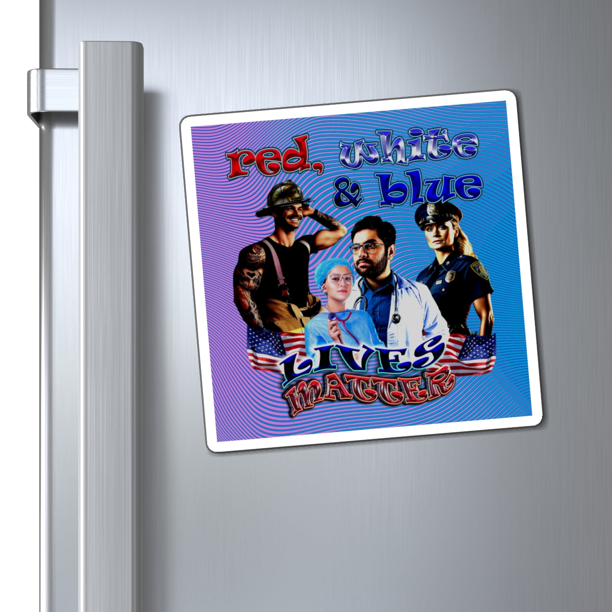 rw&b lives matter - Magnets - (light blue-purple wave)