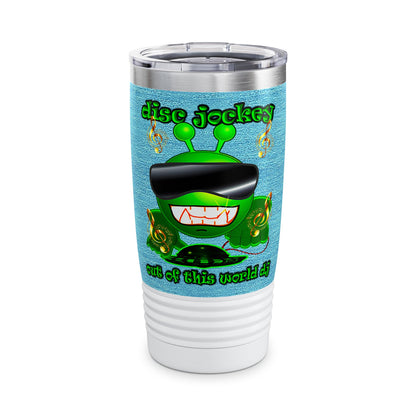 disc jockey - Ringneck Tumbler, 20oz (faded blue)