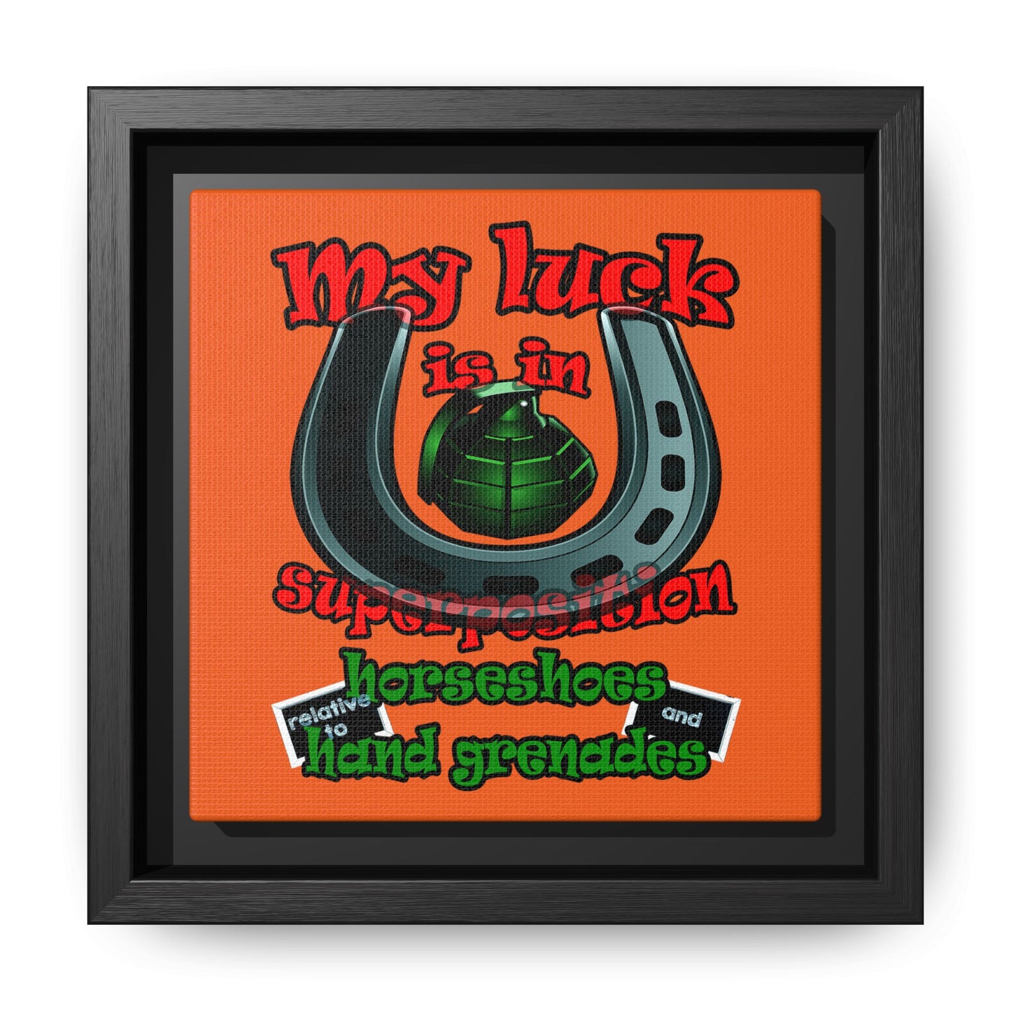 my luck - framed canvas art (orange)