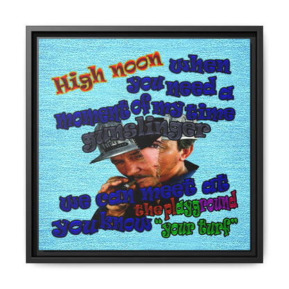 high noon - framed canvas art (faded blue)