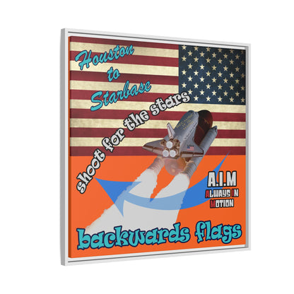 shoot for the stars - framed canvas art (orange)