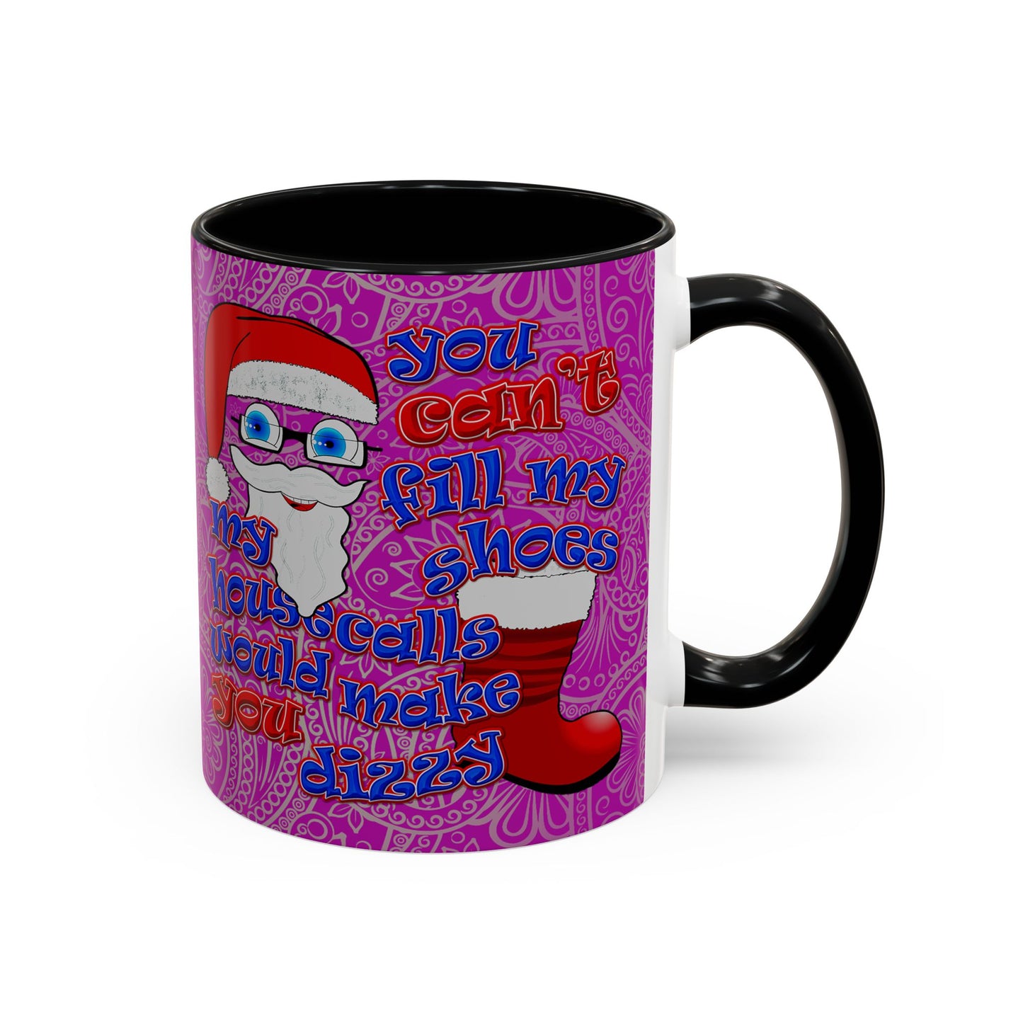 santa's shoes - Accent Mug (pink swirl)