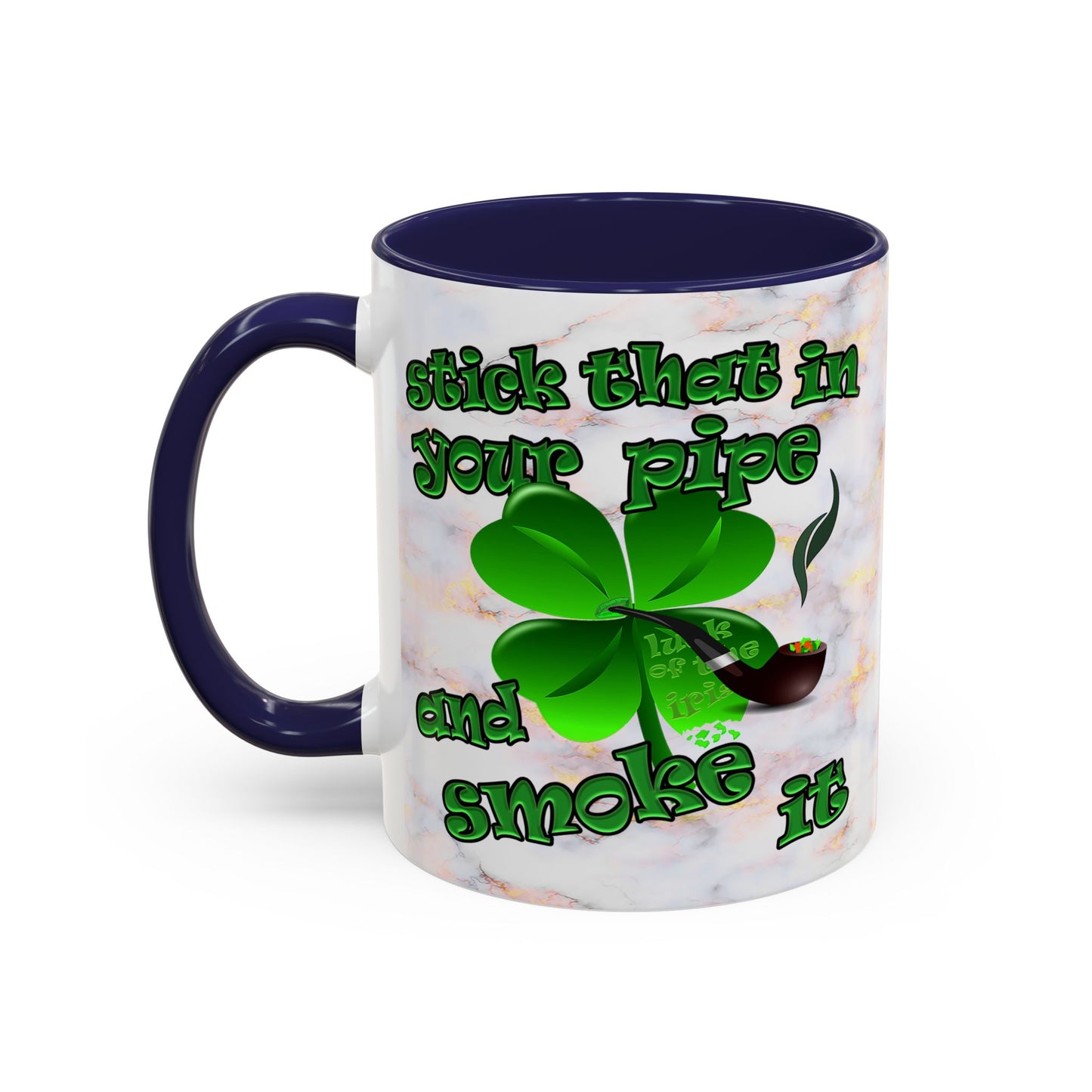 celtics logo - Accent Mug (white marble)