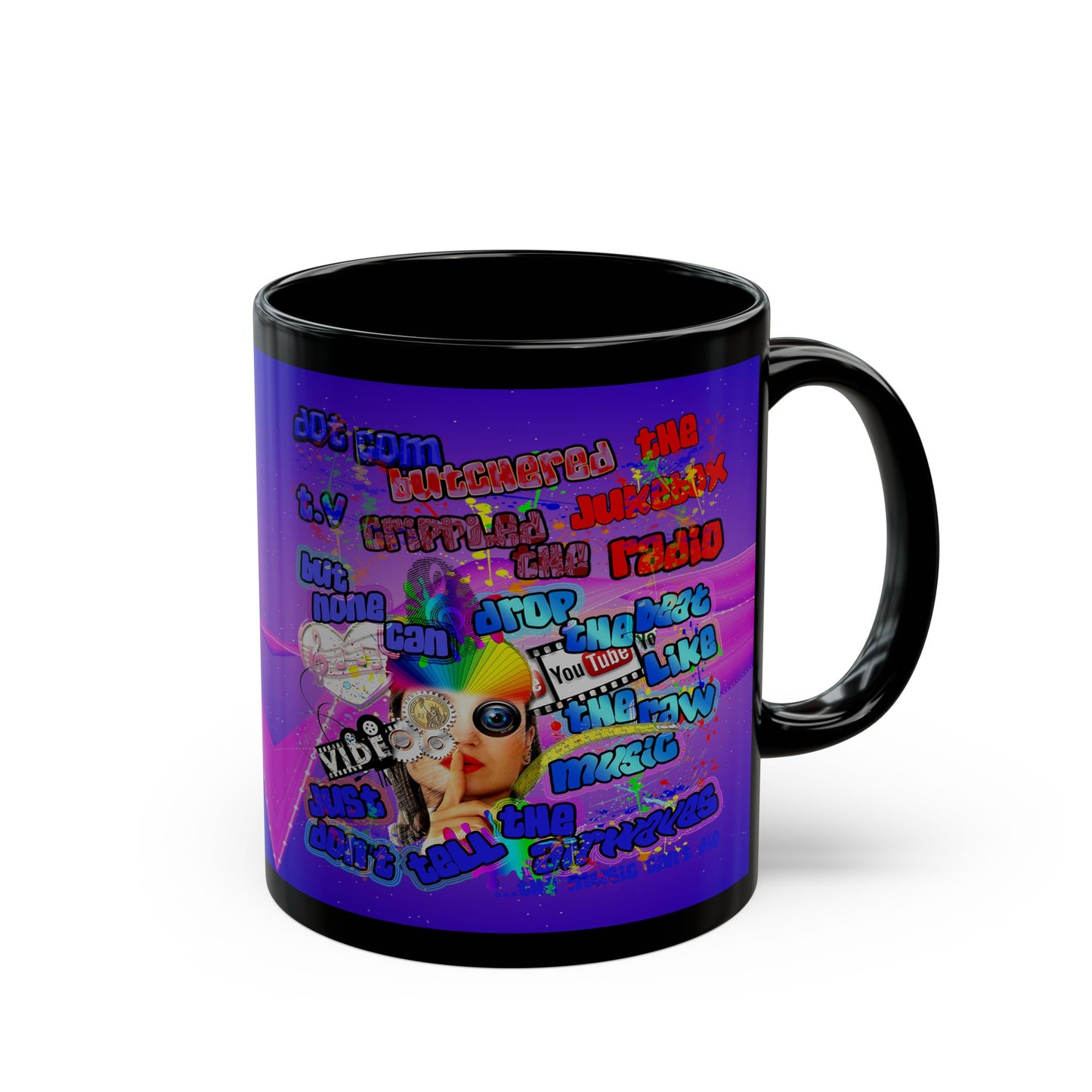 drop the beat - Black Mug (purple-pink wave)