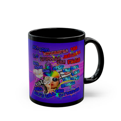drop the beat - Black Mug (purple-pink wave)