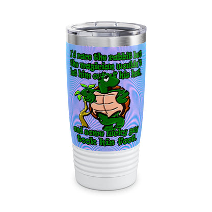 turtle race - Ringneck Tumbler, 20oz (light blue-purple wave)