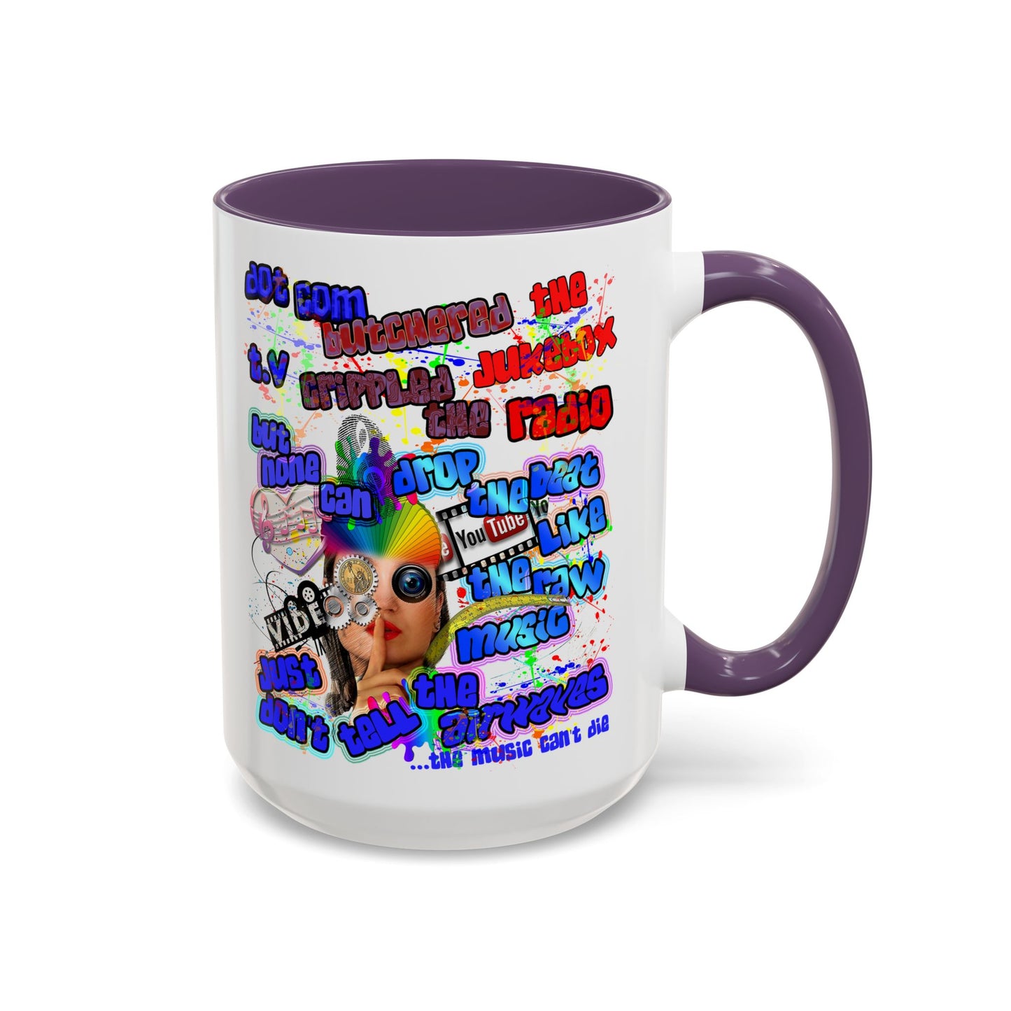 drop the beat - Accent Mug (white)