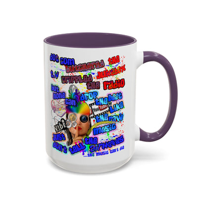drop the beat - Accent Mug (white)