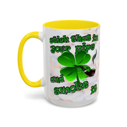 celtics logo - Accent Mug (white marble)