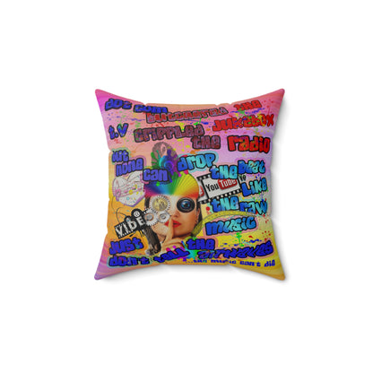 drop the beat - Faux Suede Square Pillow - (color blur)