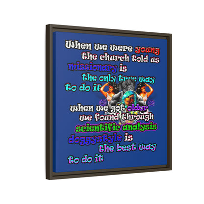 doggystyle - framed canvas art (dark blue)