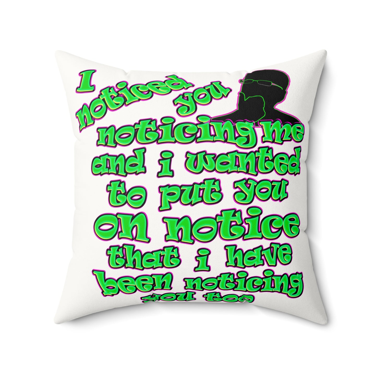 noticed you noticing - Faux Suede Square Pillow - (white)
