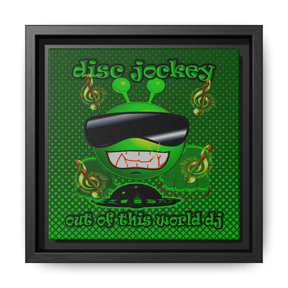 disc jockey - framed canvas art (logo green)