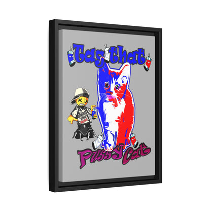 tag that - framed canvas art (light grey)