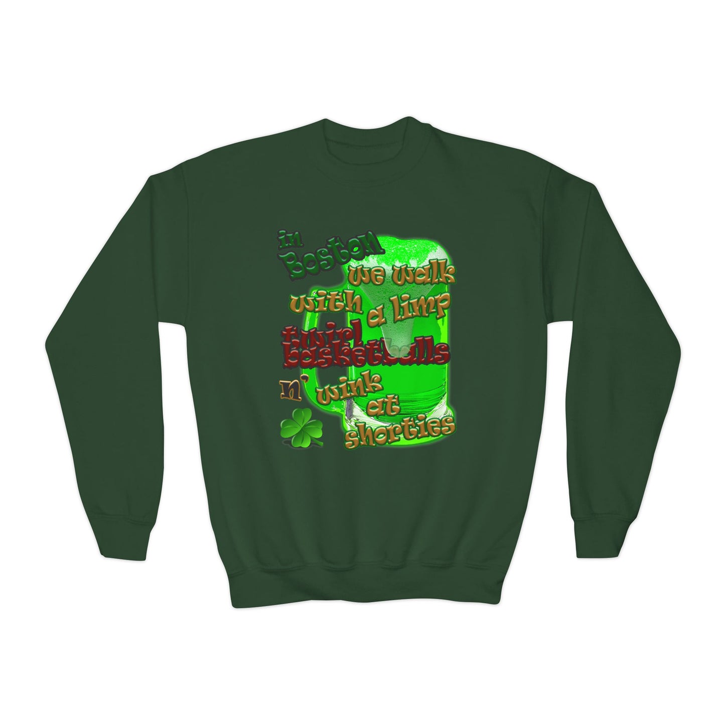 celtics logo - Youth Crewneck Sweatshirt