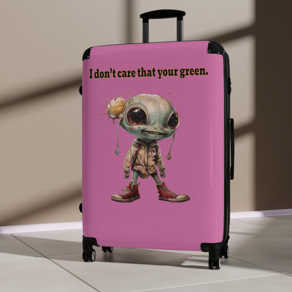 I don't care that your green - Suitcase (light pink)