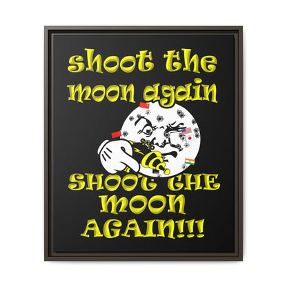 shoot the moon again - framed canvas art (black)