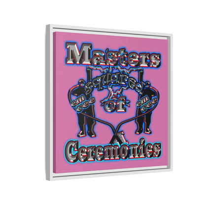 em cee squared - framed canvas art (light pink)
