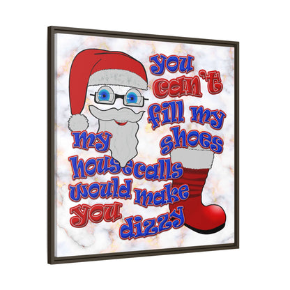 santa's shoes - framed canvas art (white marble)