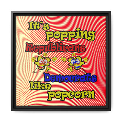 popping like popcorn - framed canvas art (yellow-orange wave)