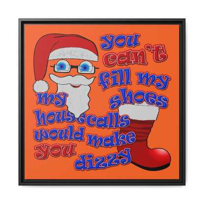 santa's shoes - framed canvas art (orange)