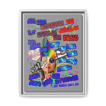 drop the beat - framed canvas art (grey)