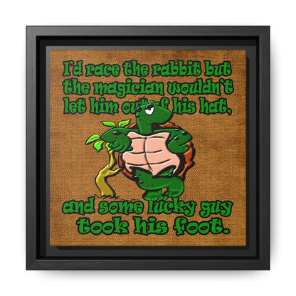 turtle race - framed canvas art (brown papyrus)