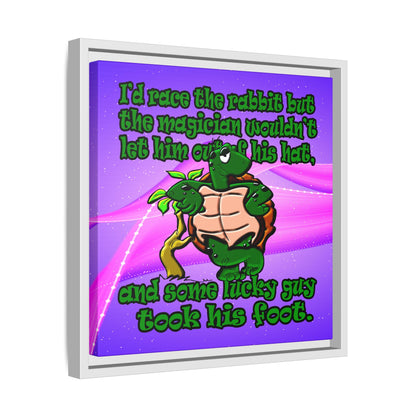 turtle race - framed canvas art (purple-pink wave)