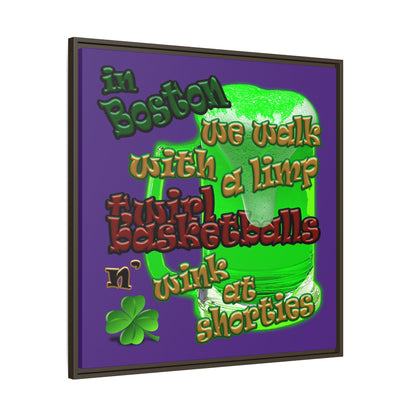 celtics logo - framed canvas art (purple)