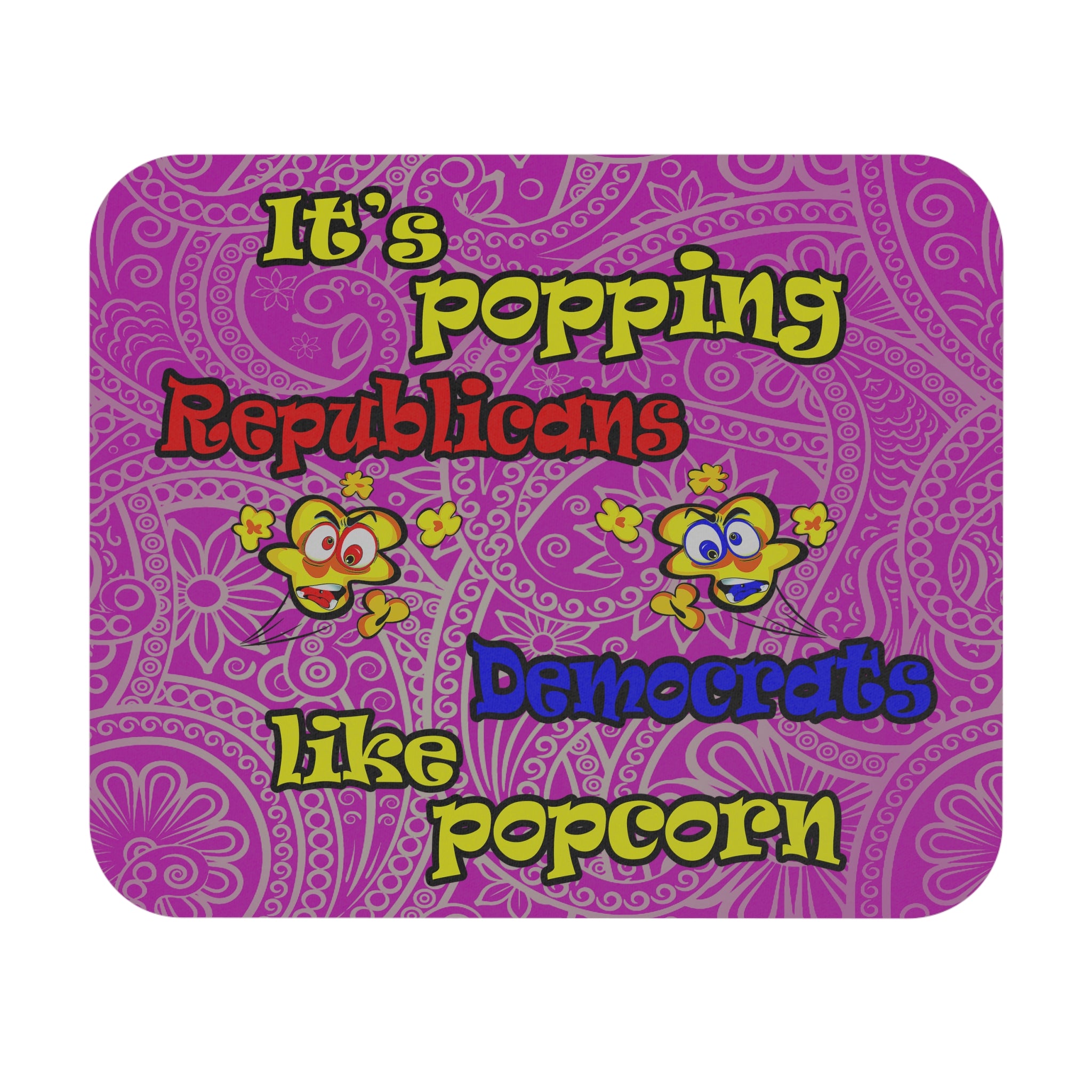 popping like popcorn - Mouse Pad (Rectangle) (pink swirl)