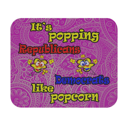 popping like popcorn - Mouse Pad (Rectangle) (pink swirl)