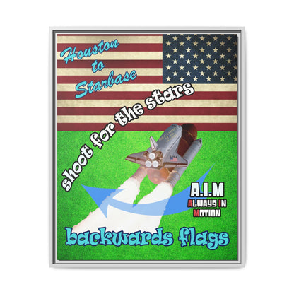 shoot for the stars - framed canvas art (green turf)