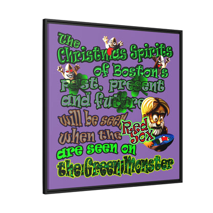 christmas spirits of boston - framed canvas art (light purple)