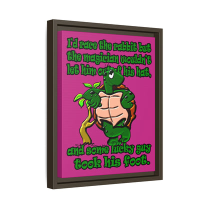 turtle race - framed canvas art (pink)