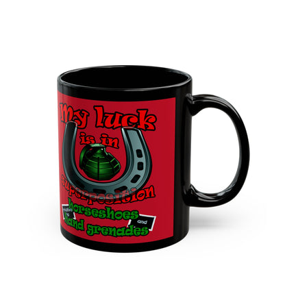 my luck - Black Mug (dark red)