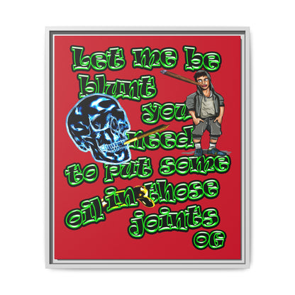 og - framed canvas art (dark red)