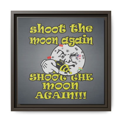 shoot the moon again - framed canvas art (grey-light grey)
