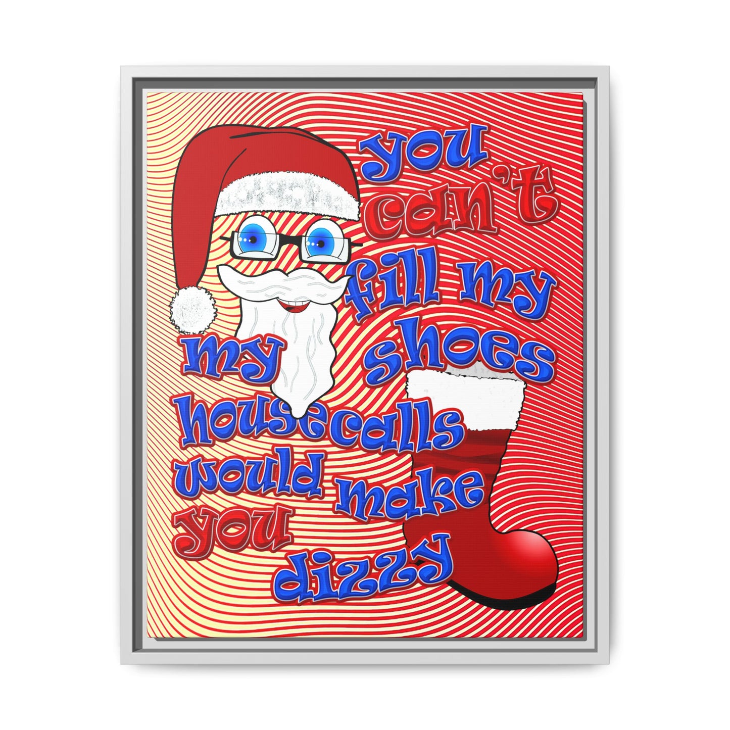 santa's shoes - framed canvas art (yellow-orange wave)